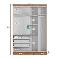 Guarda-roupa Em Mdf Com 9 Portas E 6 Gavetas Cumaru/fendi - 2