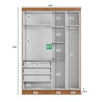 Guarda-roupa Em Mdf Com 9 Portas E 6 Gavetas Cumaru/fendi - 6