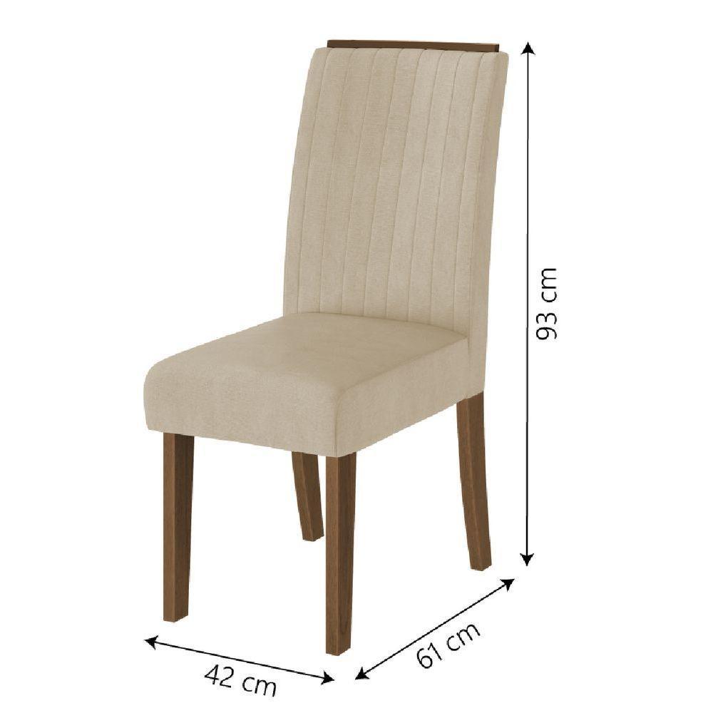 Conjunto De Mesa Sala De Jantar Com Tampo Giratório Amesterdã 1,36m 8 Cadeiras Grécia Cedro / Off White / Bege - 3