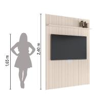 Painel Para Tv Até 55 Polegadas Ripado Com Prateleira Arbo 1,35x2,40m Off White Edn Off White - 5