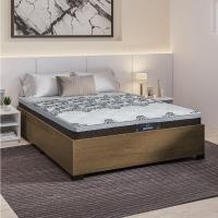 Cama Box Casal Desmontável Colchão Molas Ensacadas Com Euro In New York 138x188x57cm Marrom / Branco / Cedro Gazin – Suporta Até 120kg Por Pessoa - 2