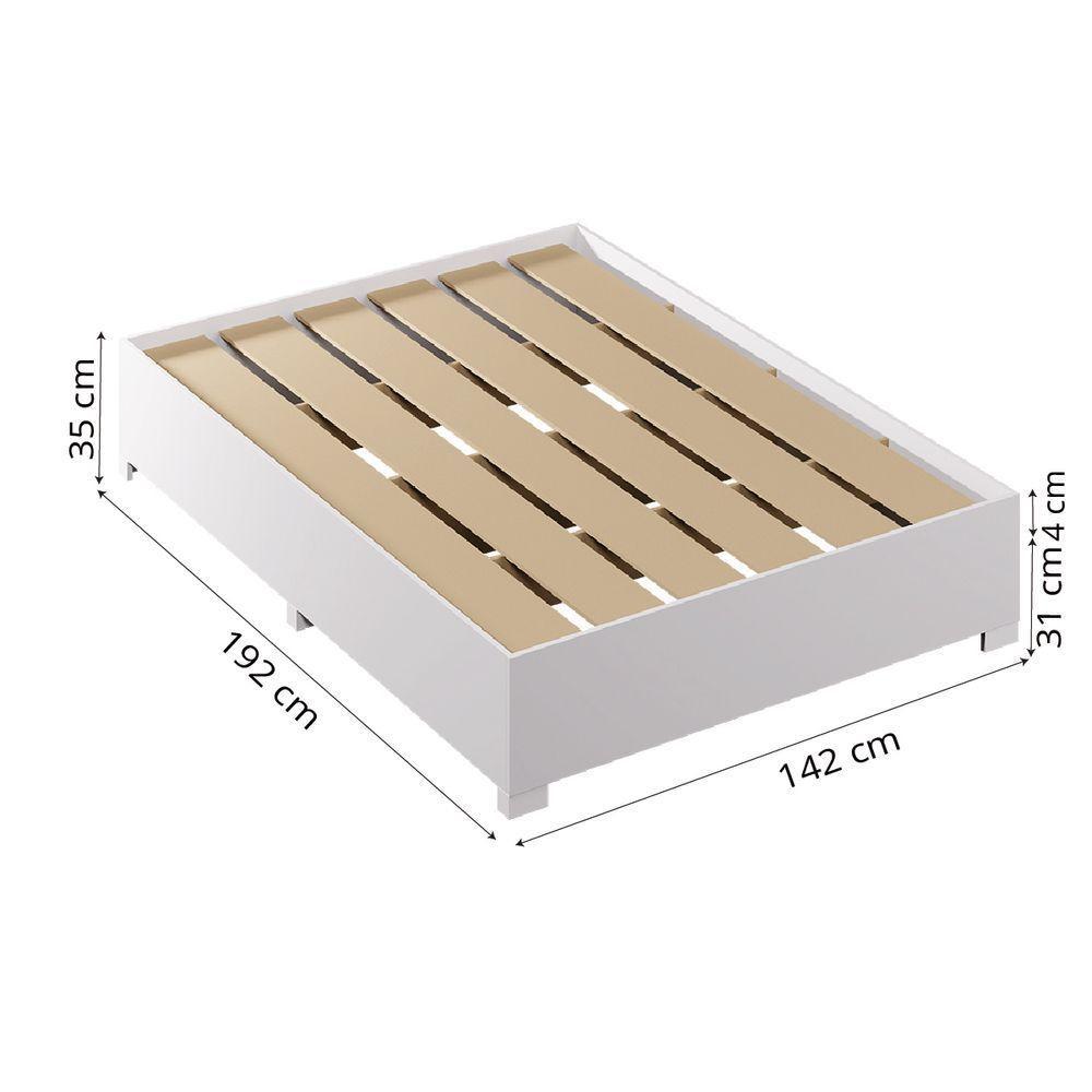 Cama Box Casal Desmontável Com Colchão De Espuma D33 Millenium Pillow Top 138x188x50cm Bege / Branco - 3