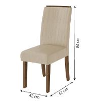 Conjunto De Mesa Sala De Jantar Com Tampo Giratório Amesterdã 1,36m 6 Cadeiras Grécia Cedro/Off White/Bege - 5