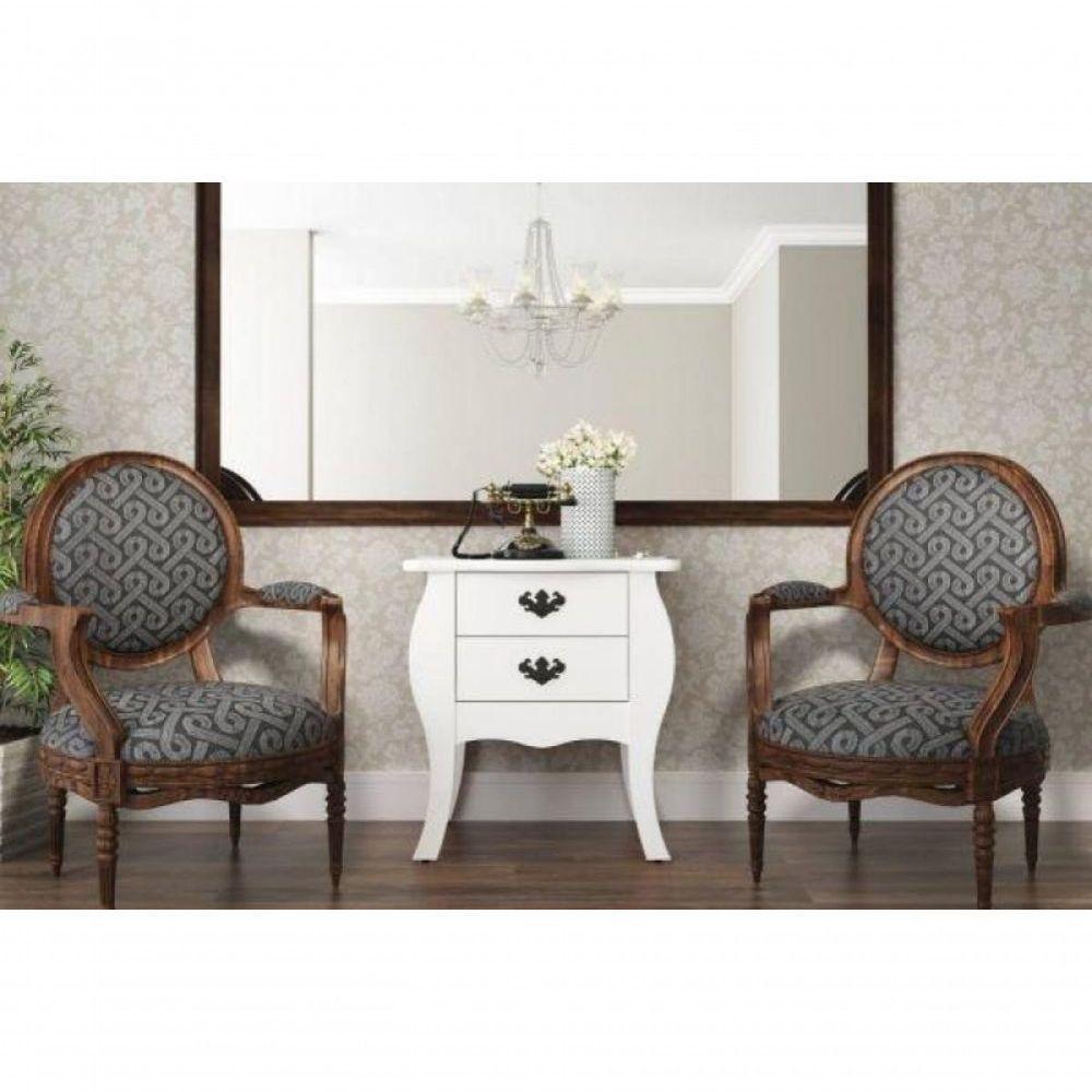 Mesa De Cabeceira Bombe Premier Branco - 3