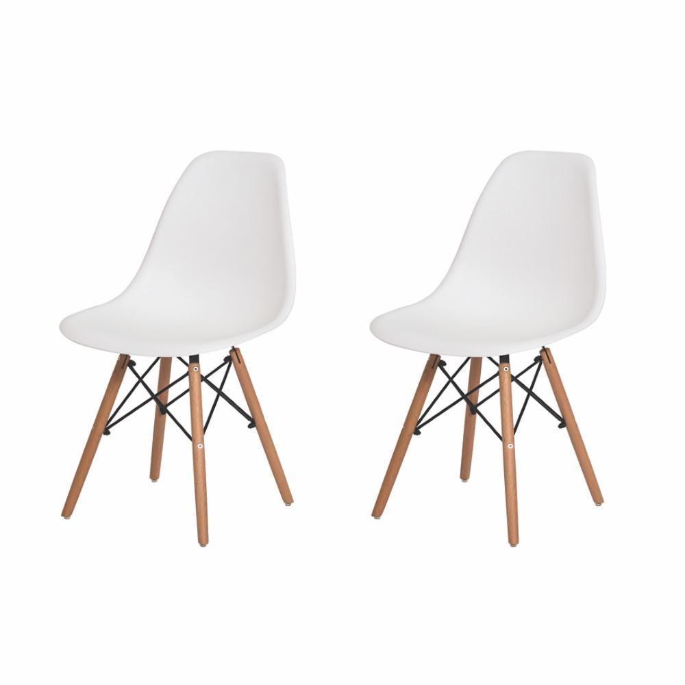 Kit 2 Cadeiras c/Encosto p/Mesa De Jantar Cozinha branca - 1