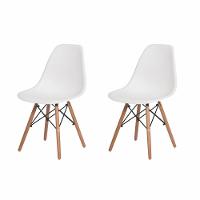 Kit 2 Cadeiras c/Encosto p/Mesa De Jantar Cozinha branca - 1