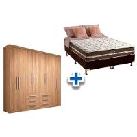 Cama Box Casal + Colchão Classic + Guarda Roupa Master 8.6 Atacama - 1