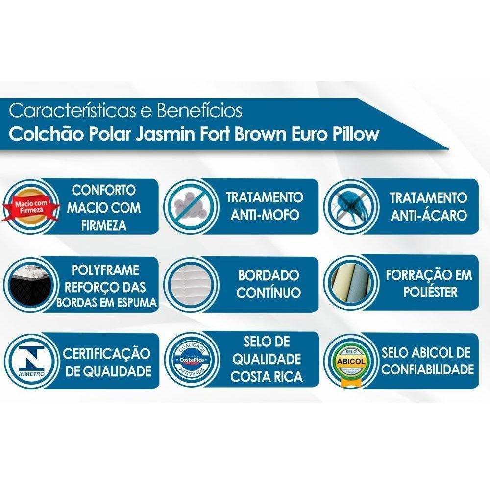 Cama Box Solteiro: Colchão Molas Ensacadas Polar MasterPocket Jasmim + Base CRC Rústico Clean(88x188) - 2