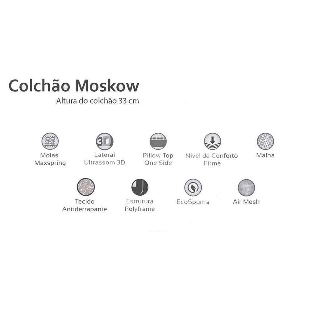 Cama Box Queen: Colchão Molas Herval Maxspring Moskow + Base CRC Suede Clean(158x198) - 3