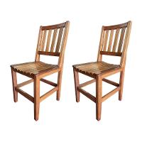 Kit Com 2 Cadeiras Madeira Maciça Confort Para Restaurantes Malbec - Cor: Marrom - 1