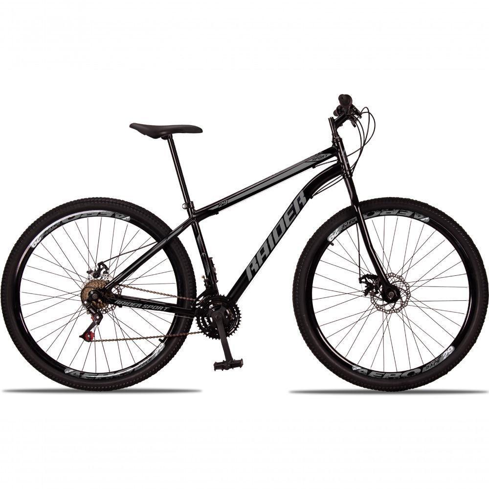Bicicleta 29 Raider Sport Aço 21 Marchas Freio A Disco Preto+cinza - 5