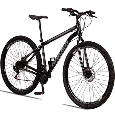 Bicicleta 29 Raider Sport Aço 21 Marchas Freio A Disco Preto+cinza