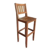 Kit Com 4 Banquetas Alta Confort Com Encosto Madeira Maciça Malbec - Cor: Marrom - 4