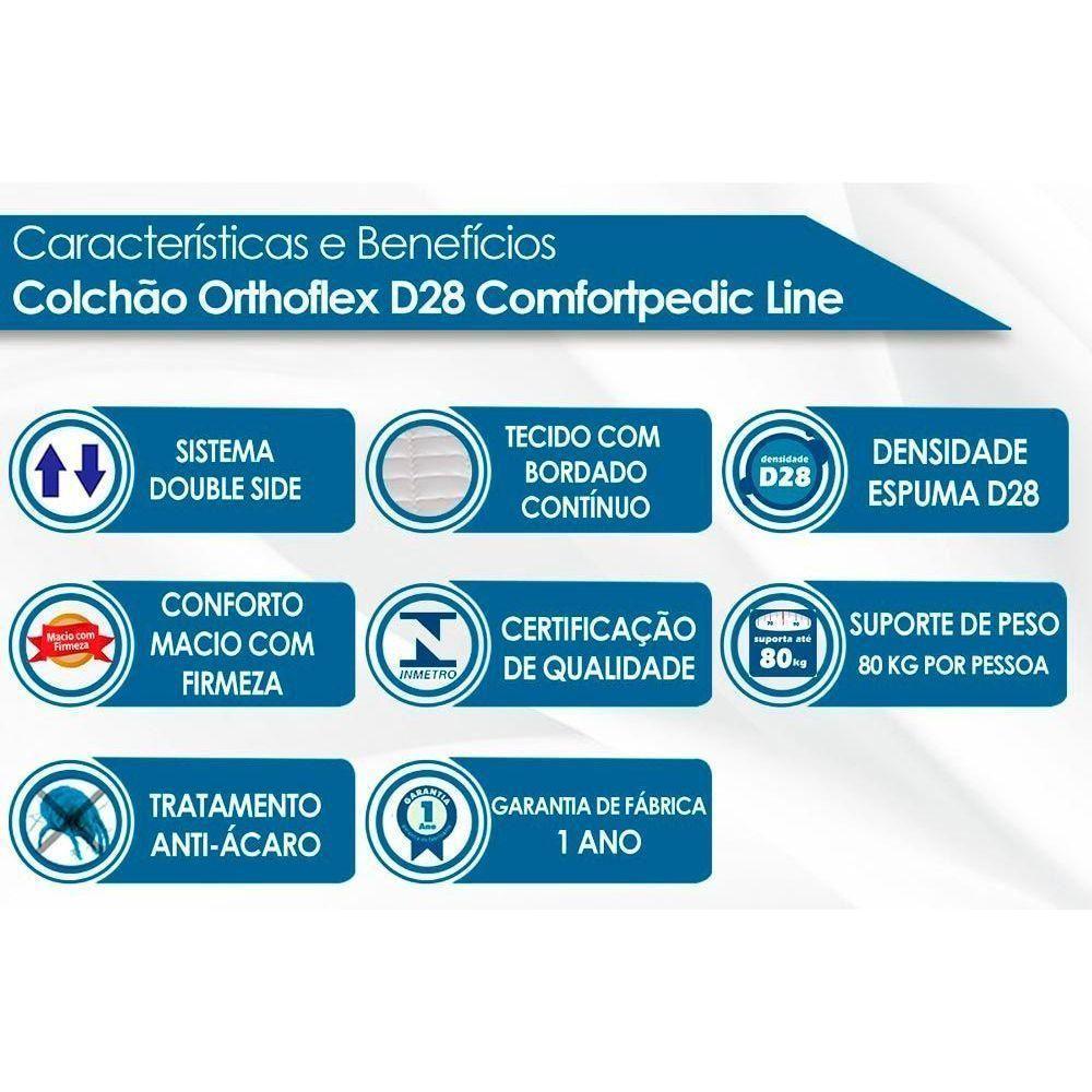 Cama Box Solteiro CRC + Colchão D28 Orthoflex + Armário Multiuso Margarida Branco - 4