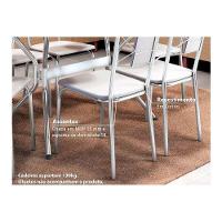 Conjunto: Mesa de Cozinha Reno c/ Tampo Vidro 150cm + 6 Cadeiras Florença Cromada/Nude - Kappesberg - 3