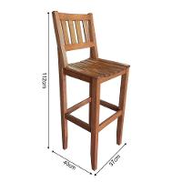 Kit Com 3 Banquetas Alta Confort Com Encosto Madeira Maciça Malbec - Cor: Marrom - 2