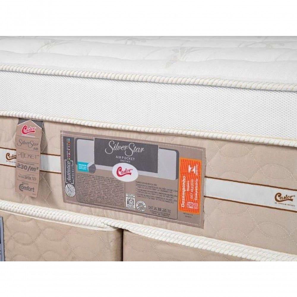 Cama Box + Colchão Castor Solteiro Silver Star Air One Face Pocket 88x188x59cm - 2