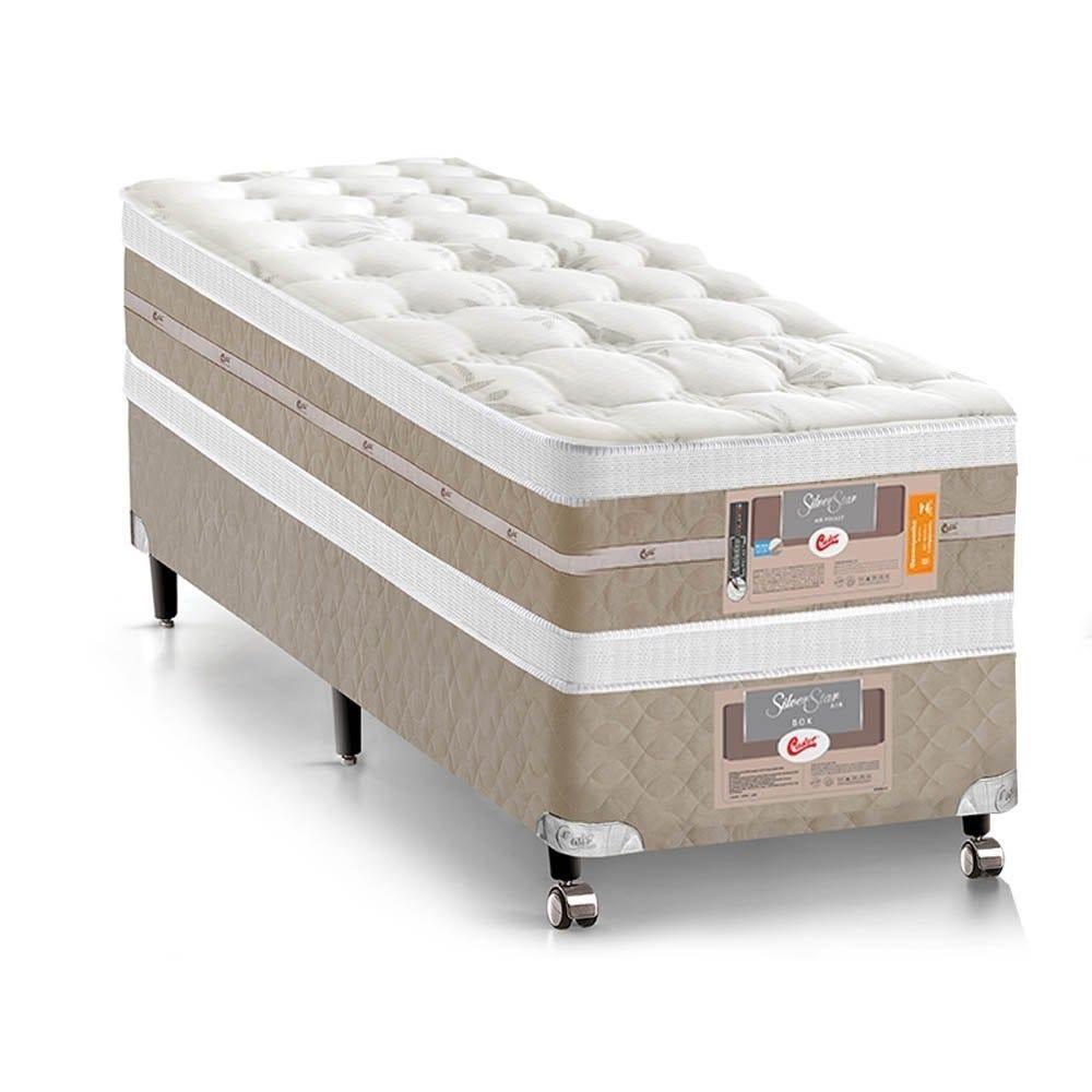 Cama Box + Colchão Castor Solteiro Silver Star Air Double Face Pocket 100x200x61cm - 1