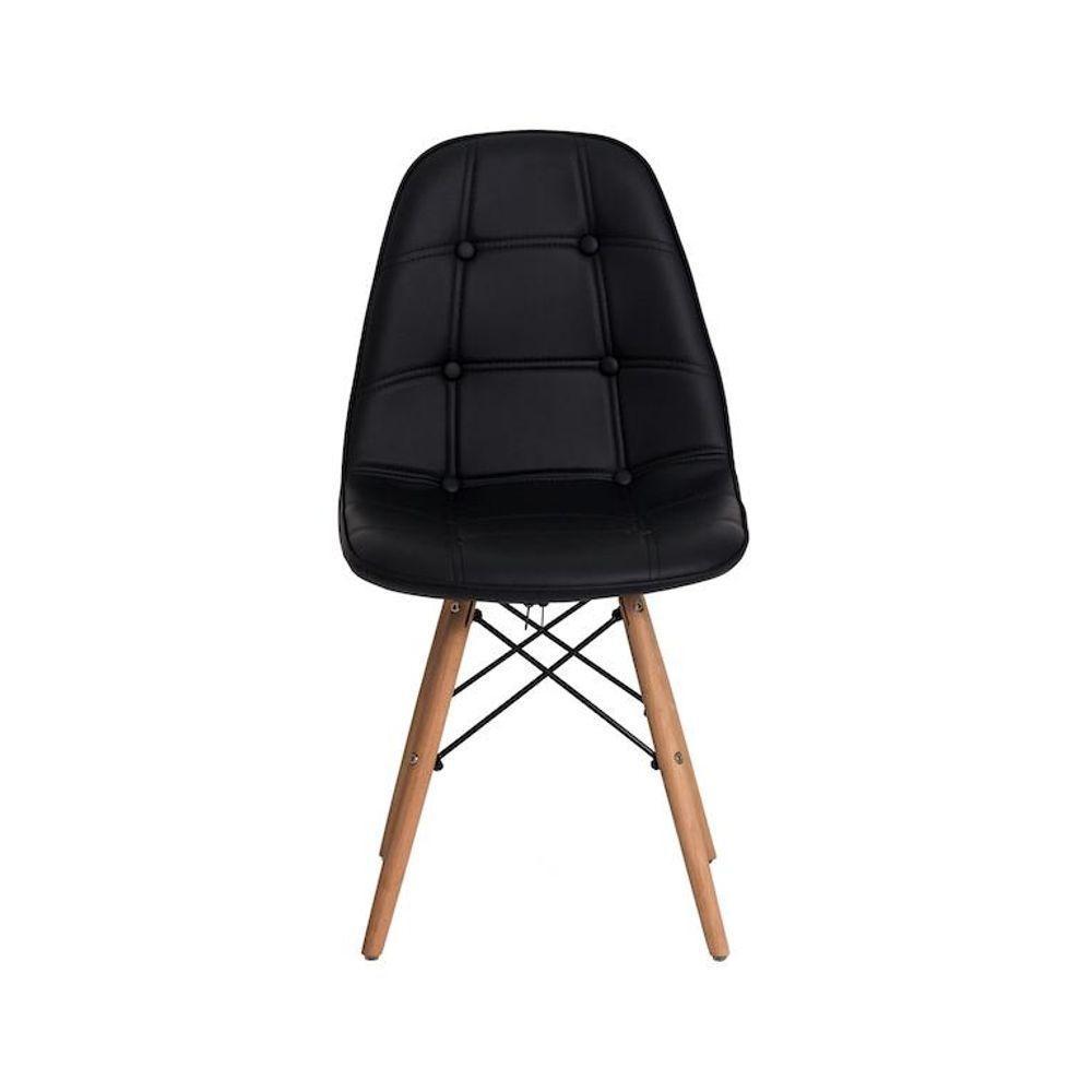 Kit 4 Cadeiras Charles Eames Eiffel Botone Preta Preto - 4