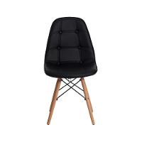 Kit 4 Cadeiras Charles Eames Eiffel Botone Preta Preto