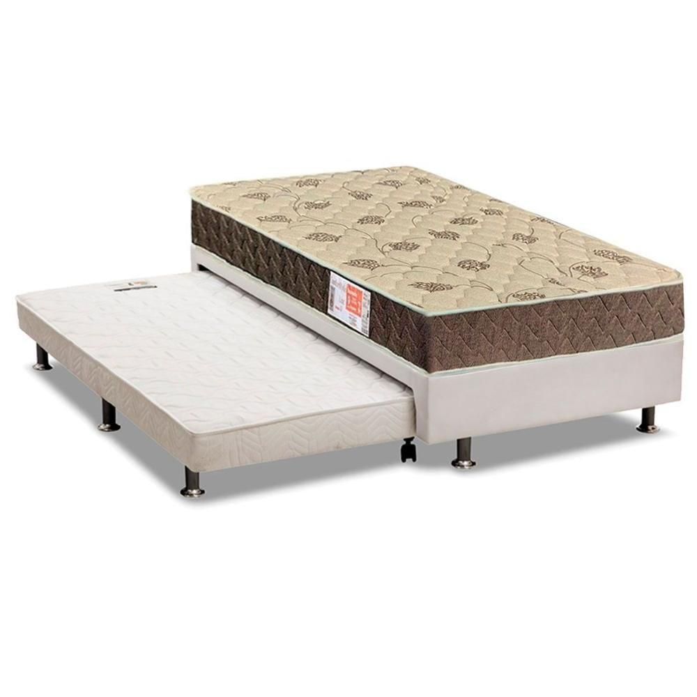Cama Box c/Auxiliar Solteiro: Colchão Espuma Orthoflex D33 Comfortpedic Line + Base CRC Courano White(88x188) - 1