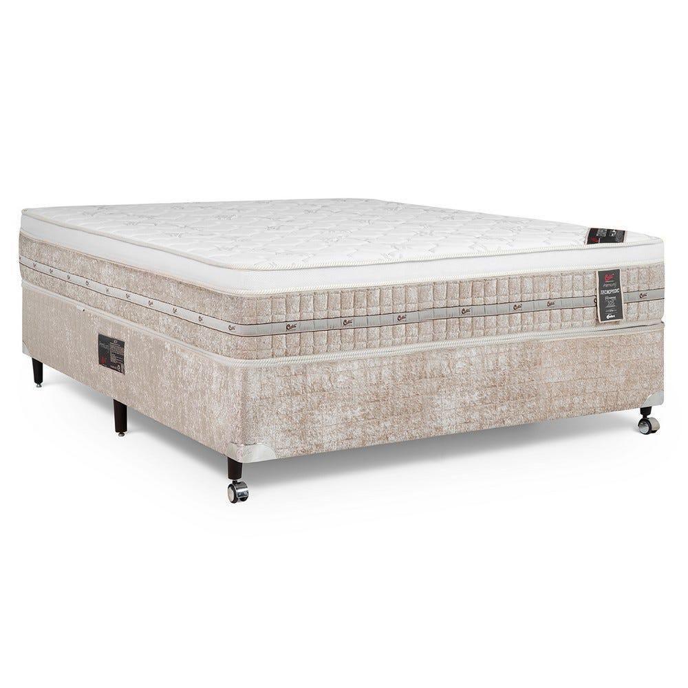 Cama Box + Colchão Castor Casal Premium One Face Tecnopedic 138x188x57cm - 1