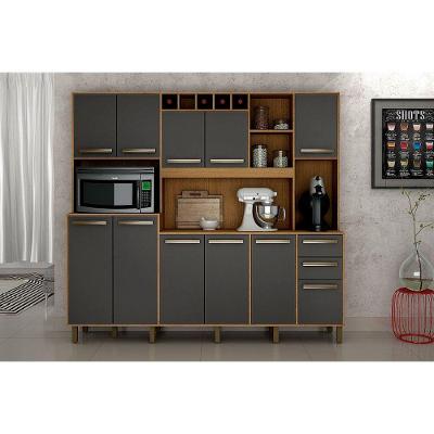 Armário De Cozinha 11 Portas E 02 Gavetas Cinamono/grafit