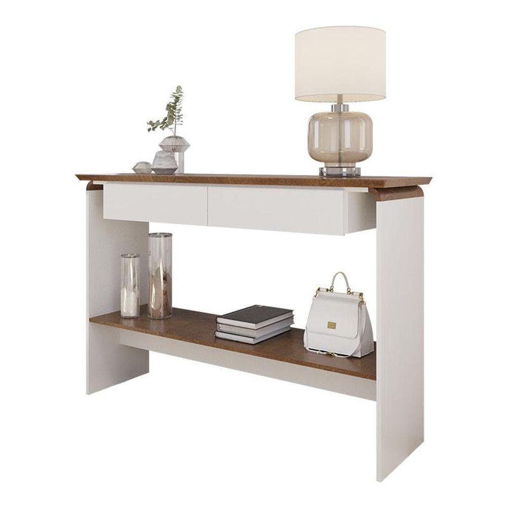 Aparador Buffet Charles Com 2 Gavetas 136 Cm Branco/naturale Branco/naturale - 1