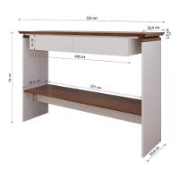 Aparador Buffet Charles Com 2 Gavetas 136 Cm Branco/naturale Branco/naturale - 4