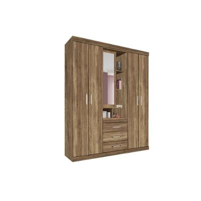 Guarda Roupa Solteiro Havana Star 5.3 5 Portas de Bater 3 Gavetas Atacama Blush Santos