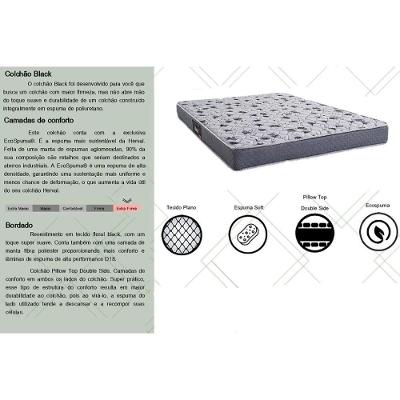 Cama Box Queen: Colchão Ortopédico Herval D28/AG65 Black + Base CRC Suede Clean(158x198)