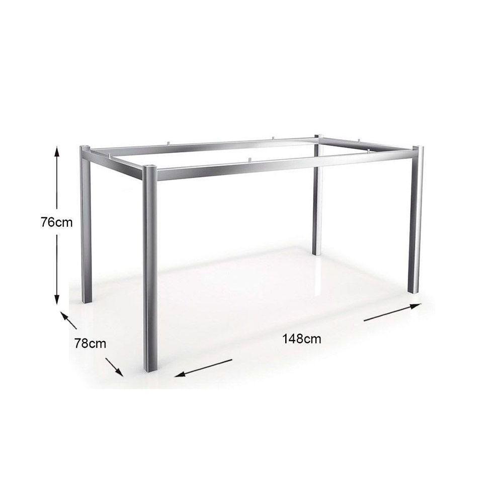 Kit Mesa Reno C- Tampo de Vidro 150cm + 6 Cadeiras Amsterdã Cromada Nude - 3