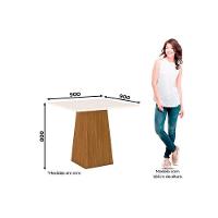 Sala de Jantar Completa Dora 90Cm + 4 Cadeiras Vita Nature Veludo Light Bege Vanilla - 2