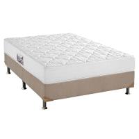 Cama Box Casal: Colchão Espuma Herval  Top +  Box Suede Bege(138x188) - 1