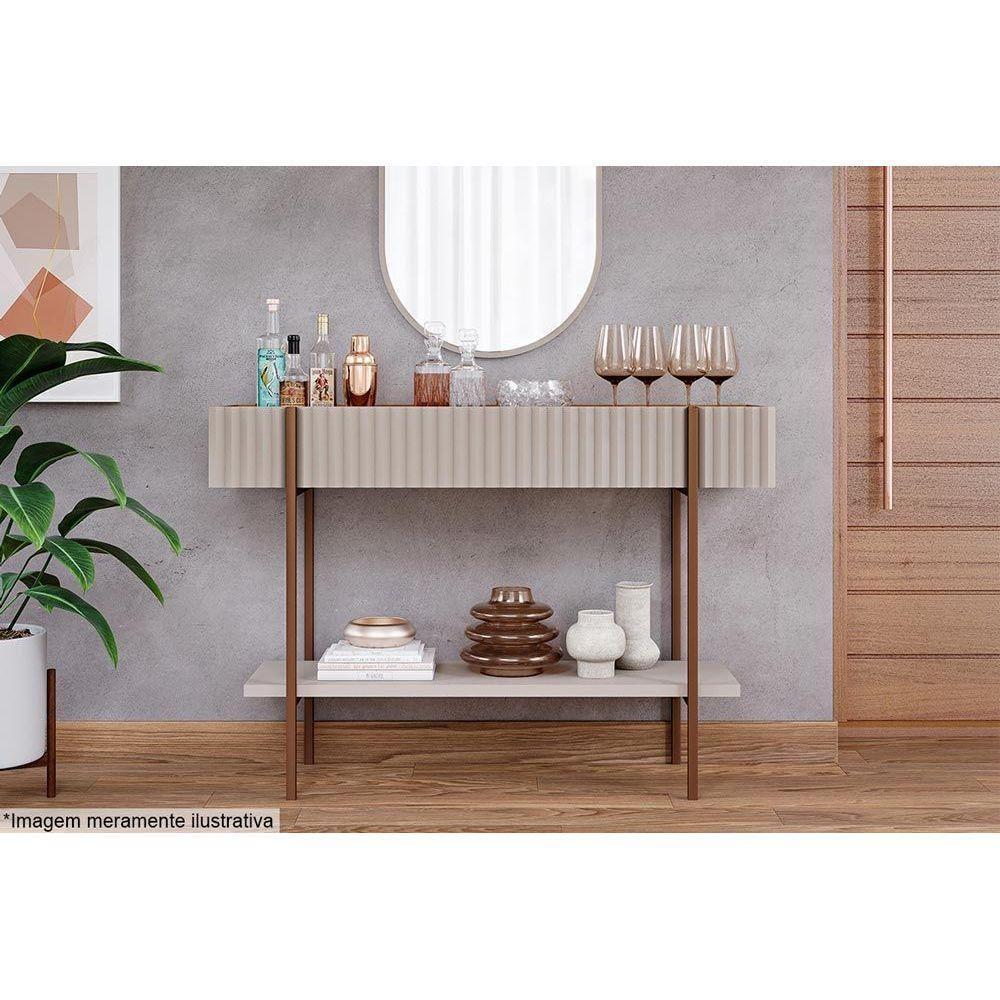 Aparador De Sala Jantar Aparador Cimol Lira 1 Prateleira Off White/nature - Cimol - 5