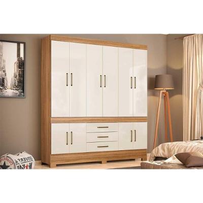 Guarda Roupa Casal 10 Portas E 3 Gavetas New Murano Amêndola/Off White - Demóbile