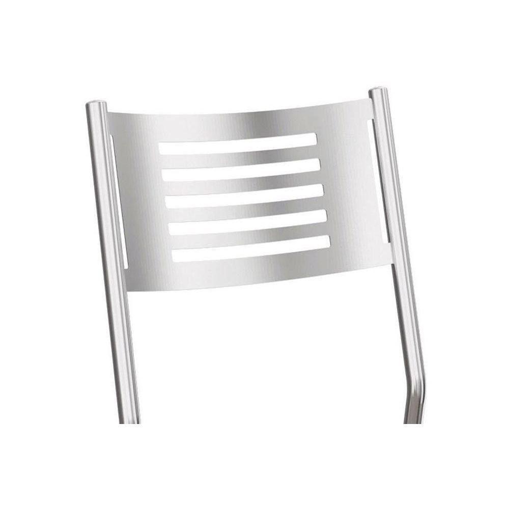 Conjunto: Mesa de Cozinha Elba c/ Tampo de Vidro 120cm + 4 Cadeiras Portugal Cromada/Nude - Kappesberg - 7