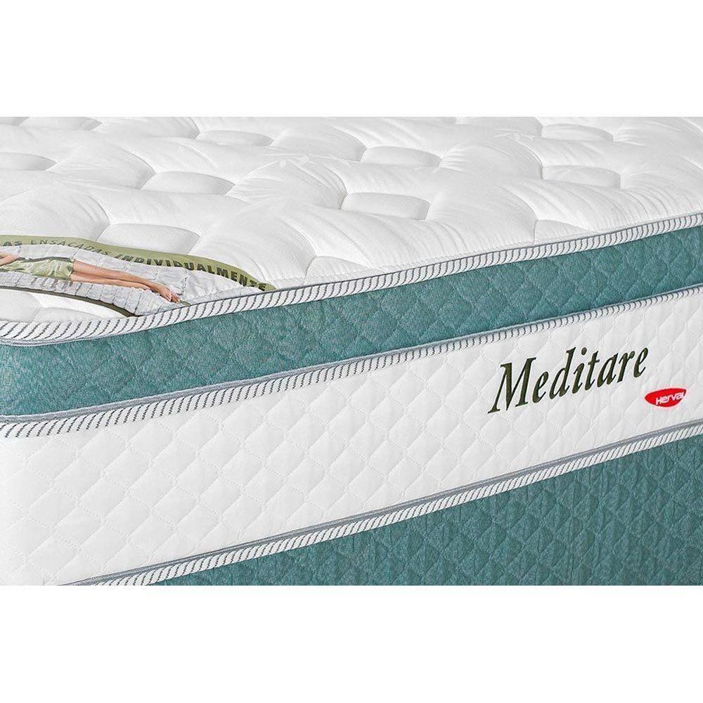 Cama Box Queen: Colchão Molas Ensacadas Herval MasterPocket Meditare + Base CRC Courano White(158x198) - 5