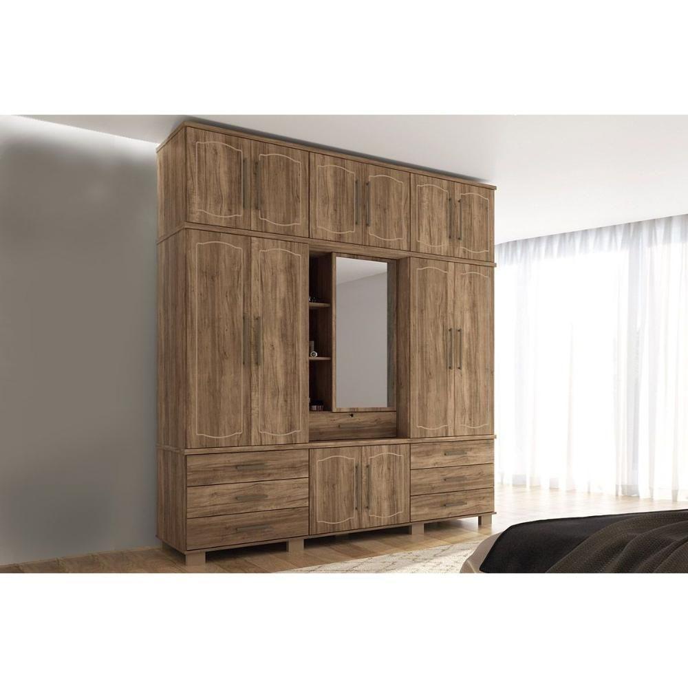 Guarda Roupa 3 Portas 1 e 7 Gavetas Londres Capelinha Atacama - Santos Andirá - 1