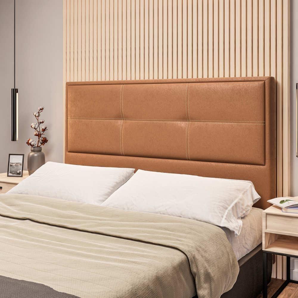 Cabeceira Queen Estofada Tecido Sintético Dobuê Monte Carlo - 2