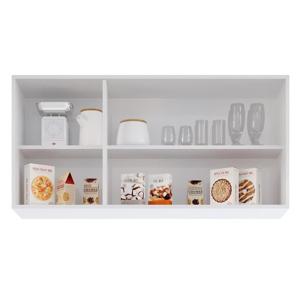 Armário Aéreo Virgínia E Balcão Para Pia Com Tampo 120cm Arizona Branco - Lumil - 3