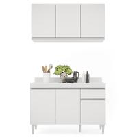 Armário Aéreo Virgínia E Balcão Para Pia Com Tampo 120cm Arizona Branco - Lumil - 7