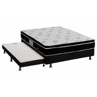 Cama Box c/Auxiliar Casal: Colchão Ortobom Nanolastic Physical + Base CRC Courano Black(138x188) - 1