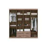 Guarda Roupa 8 Portas E 4 Gavetas C- Espelho E Pés Nápoles Ébano - Santos Andirá - 2