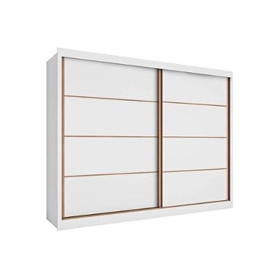 Guarda Roupa Casal Sevilha 2 Portas de Abrir 6 Gavetas Branco