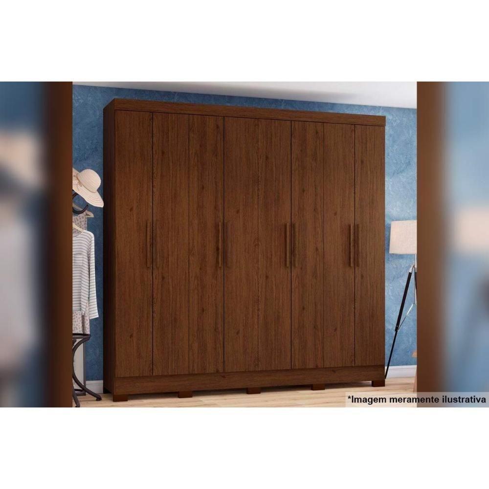 Guarda Roupa Casal 8 Portas e 4 Gavetas B51 Castanho - Henn - 3