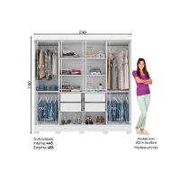 Guarda Roupa Casal 8 Portas e 4 Gavetas B51 Castanho - Henn - 2