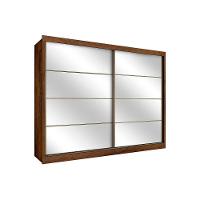 Guarda Roupa Casal 2 Portas de Correr e 6 Gavetas c/ Espelho Sevilha Braúna - Europa - 1