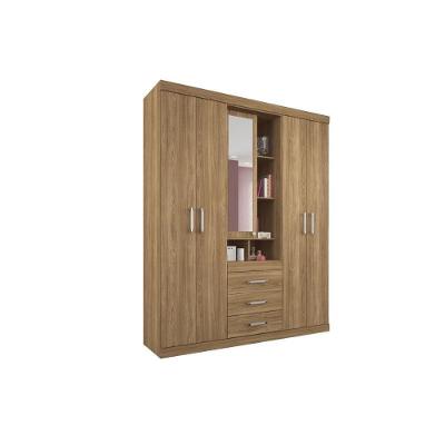 Guarda Roupa Solteiro Havana Star 5.3 5 Portas de Abrir 3 Gavetas Atacama MDF Santos