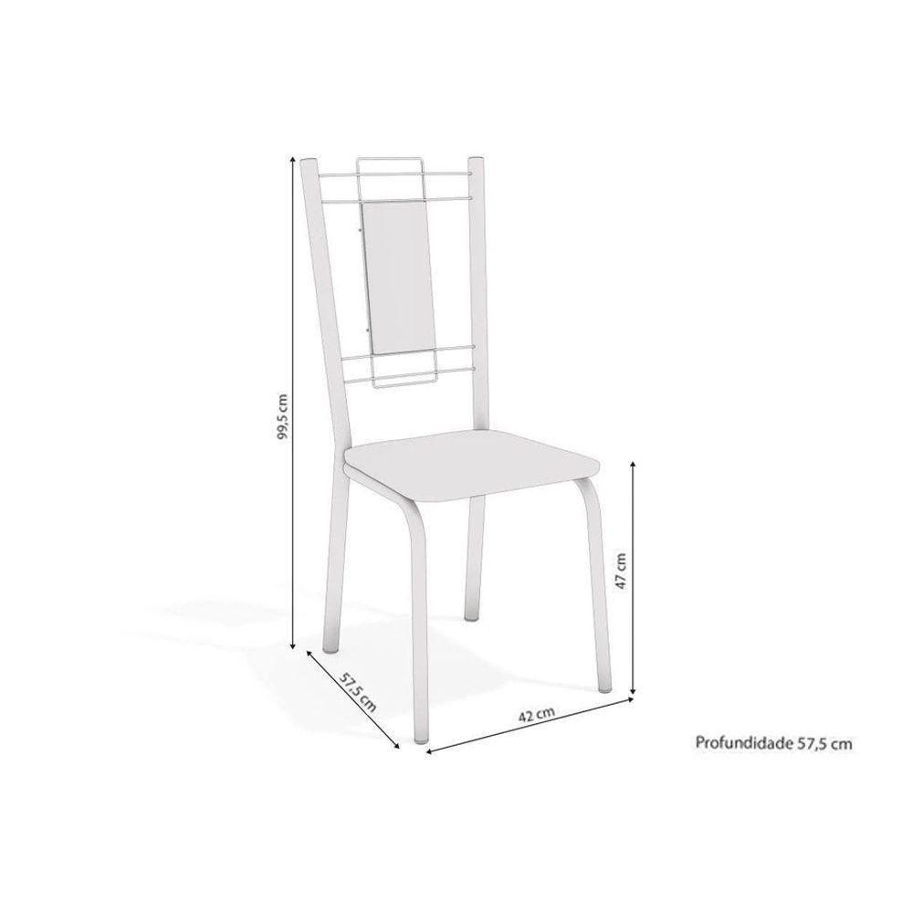 Conjunto: Mesa Sala Jantar Reno c/ Tampo Vidro 150cm + 6 Cadeiras Florença Cromado/Courano Nude - Kappesberg - 2